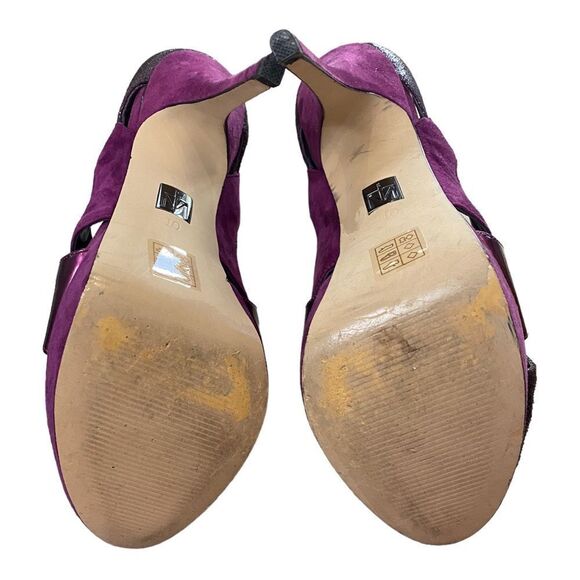 Truth or Dare by Madonna Women's Purple Glittler Platform Stiletto Heels 10 - Picture 7 of 7